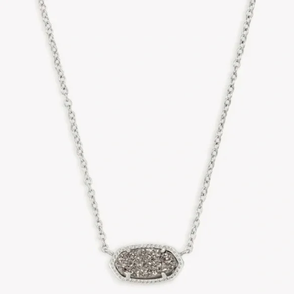 🎉 HP 🎉 Kendra Scott Silver Pendant Drusy Necklace - Picture 8 of 9